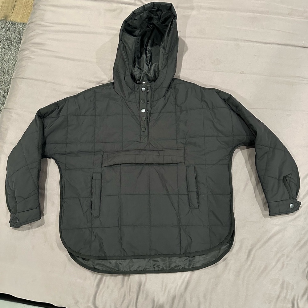 Source Unknown Charcoal Hooded Bomber Jacket